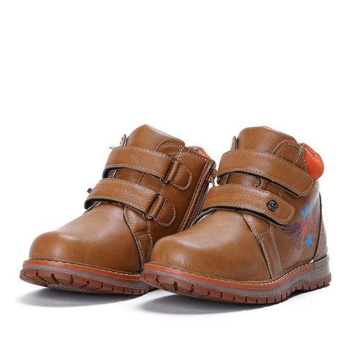 Chłopięce botki w kolorze brązowym Aron - Obuwie