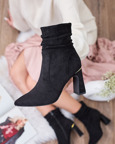 Royalfashion Černé dámské kozačky na jehle Aharha