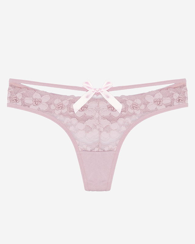 Světle růžové krajkové kalhotky tanga pro ženy- Spodní prádlo