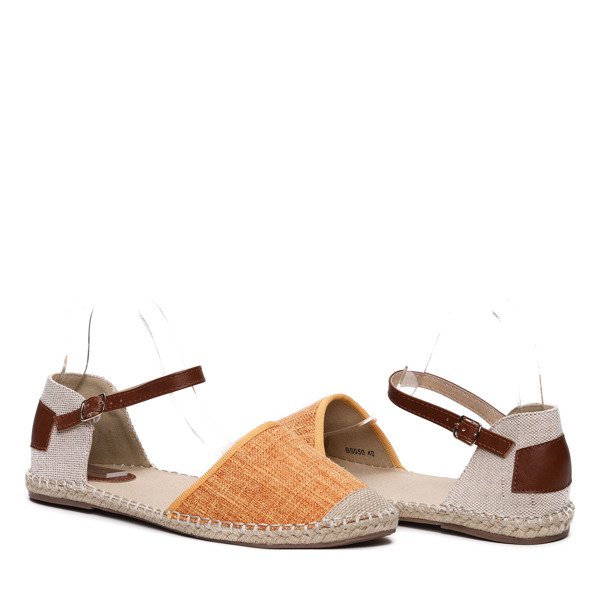 Oranžovo-béžová espadrilles- Obuv 1