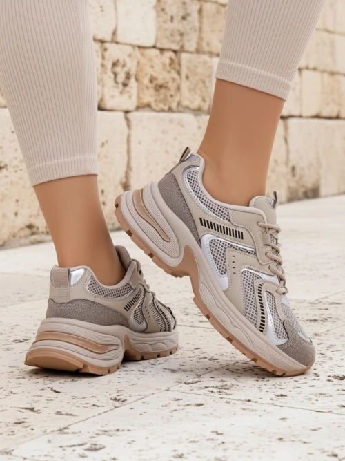 Aurelia Luna жіночі снікерси Royalfashion шнуровані екрю