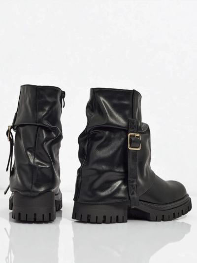 Vyšší dámské kotníkové boty z eko kůže Lunara