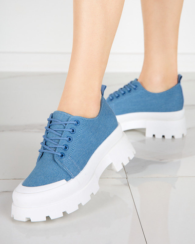 OUTLET Жіночі сині туфлі на шнурівці Rozia - Взуття