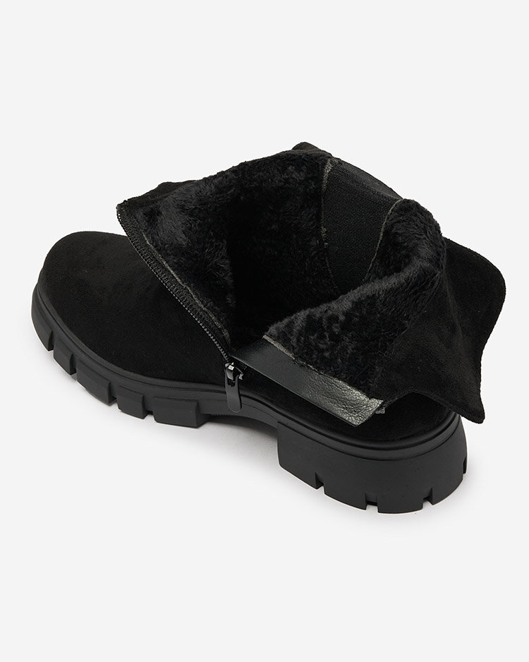 Royalfashion Černé dámské kozačky s ozdobným páskem Dafflo