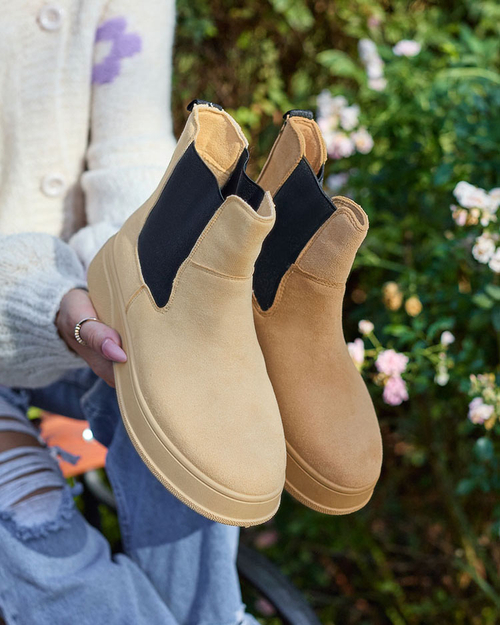 Royalfashion Бежеві жіночі черевики a'la snow boots Uteris