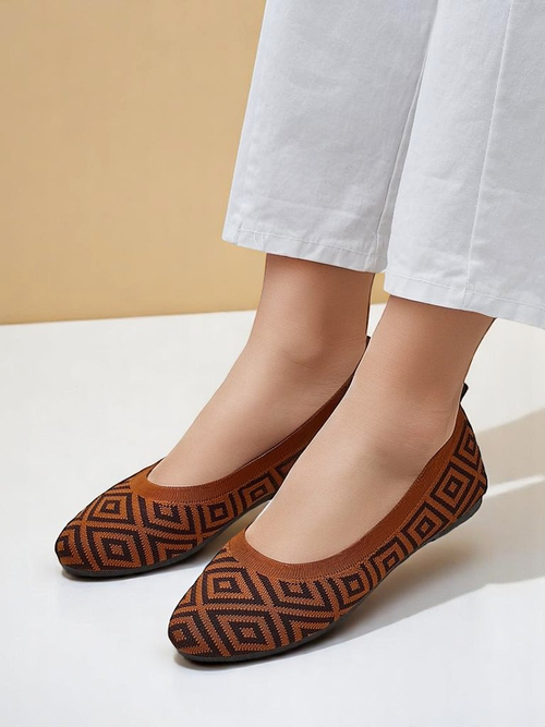 Royalfashion жіночі тканинні балетки з геометричним принтом Metric