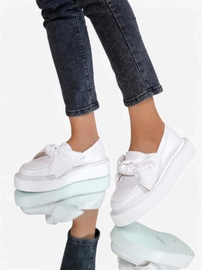 Royalfashion Elegantní dámské mokasíny s mašlí Ortto