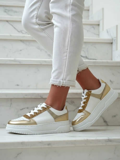 Bella Glamour Золоті Жіночі Снікерси