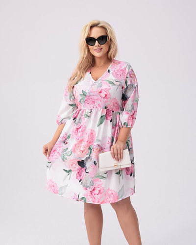 Royalfashion Dámské šaty nad kolena s potiskem PLUS SIZE