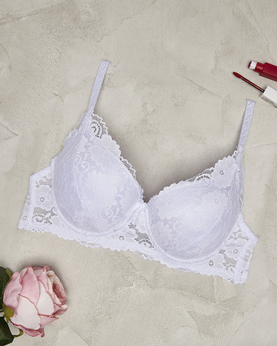 Bílá dámská krajková podprsenka- Spodní prádlo