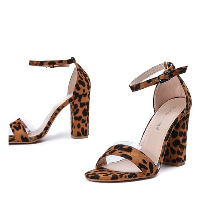 Sandály na sloupku s leopardím potiskem Osane - Obuv