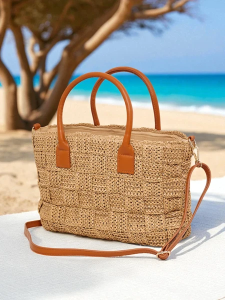 Royalfashion Velká slaměná dámská taška Aureliana Savio