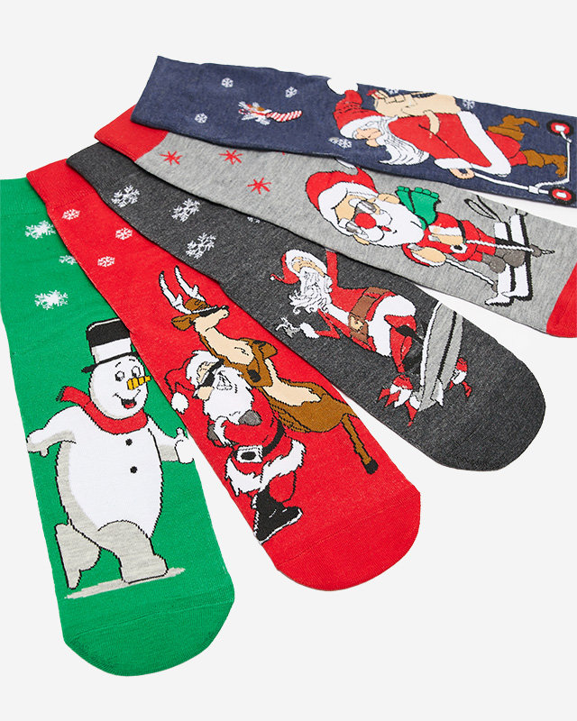 Pánské dlouhé vánoční ponožky 5 / balení - Spodní prádlo
