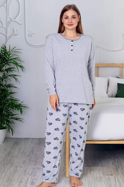 Dámská bavlněná pajamová souprava Royalfashion ve velikosti PLUS SIZE