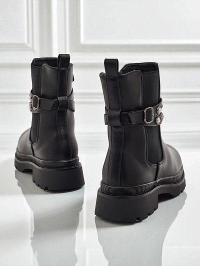 Високі жіночі ботильйони з екошкіри Pearl Mist