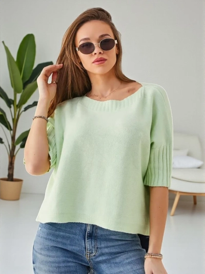 Royalfashion Dámský viskózový svetr s krátkým rukávem