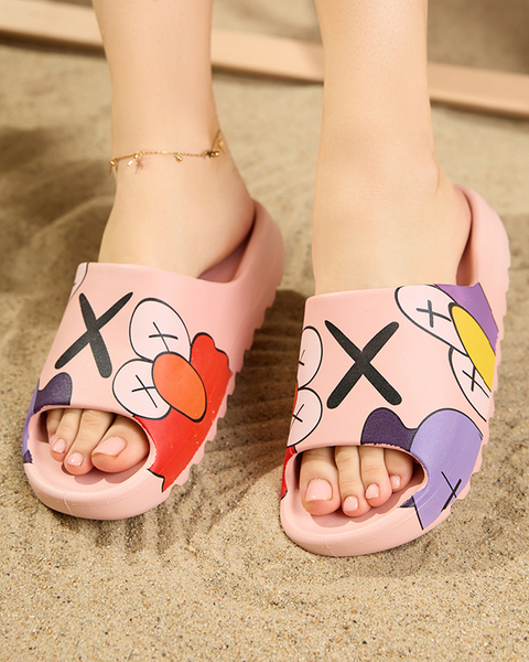 Elmino růžové dámské pantofle - Obuv