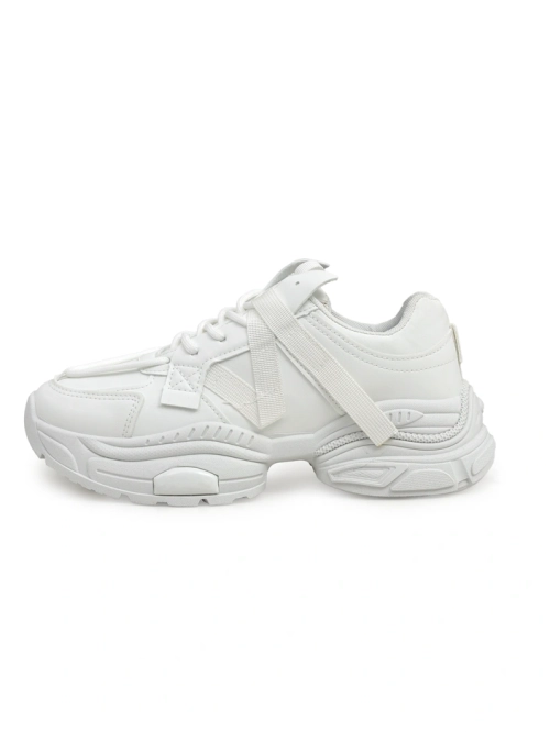 Жіночі білі снікерси Arete з екошкіри, плоский каблук, весняна колекція