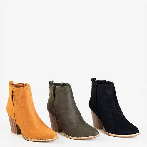 Світло-коричневі ботильйони на підборах Mevelyno - Взуття