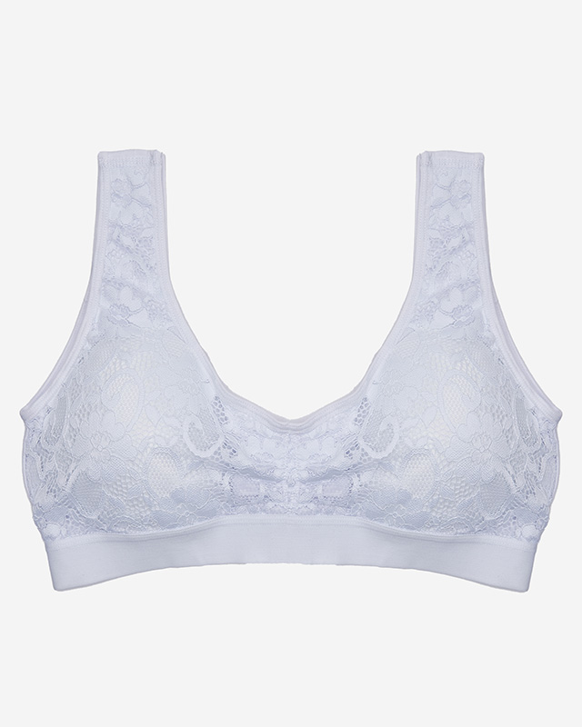 Bílá dámská sportovní podprsenka s krajkou- Spodní prádlo