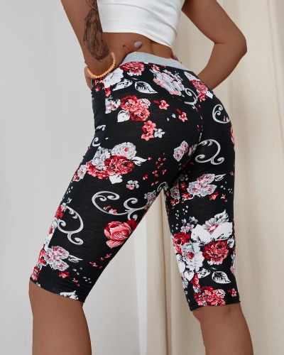 Жіночі шорти 3/4 чорно-рожеві PLUS SIZE - Одяг