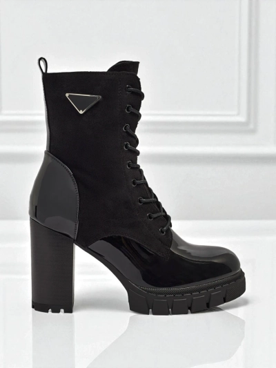 Dámské kotníkové boty eko semišové na sloupku Event Bramble