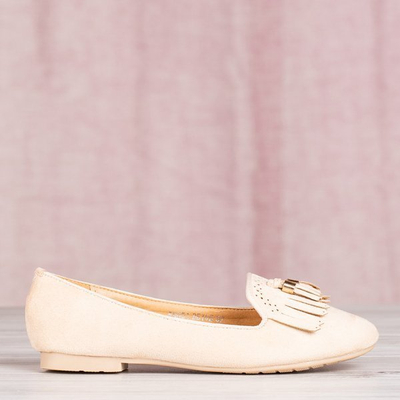 Мокасини бежеві з бахромою Taussima - Взуття