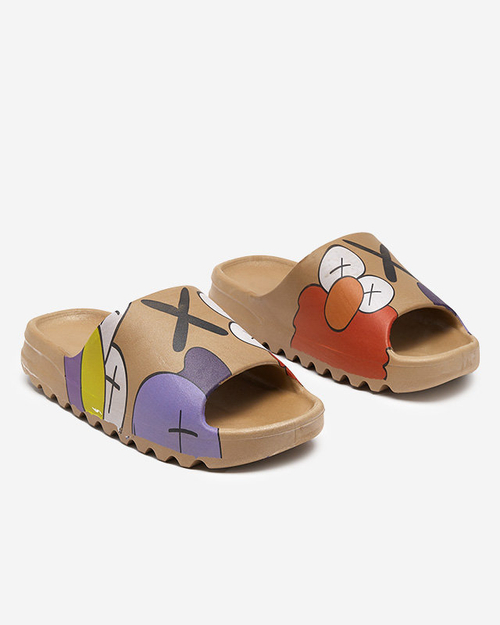 OUTLET Royalfashion Золотисто-коричневі жіночі шльопанці Elmino