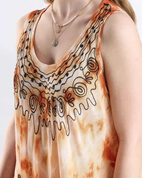 Помаранчеве жіноче пляжне покривало з принтом - Одяг