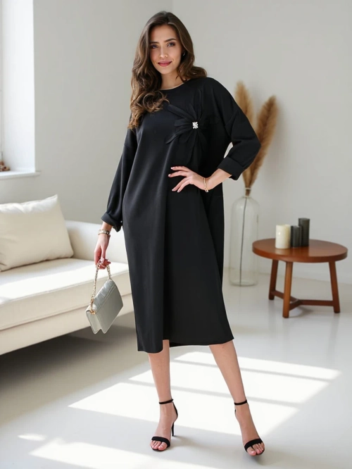 Royalfashion Жіноча міні-сукня з великим розміром та квіткою