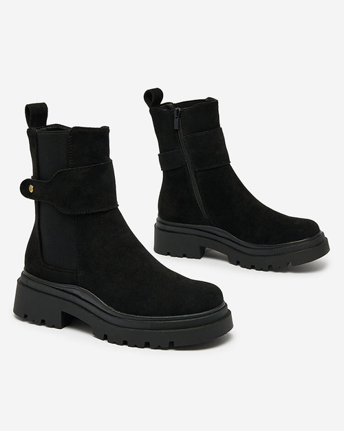 Чорні жіночі черевики Royalfashion з декоративним ремінцем Doasa