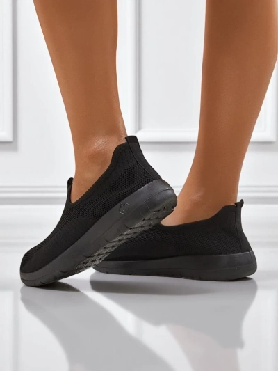 Жіночі мокасини чорні Тканина Lyra Nero - зручне взуття плоский каблук