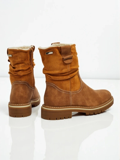 Wyższe botki damskie eko zamszowe Liora