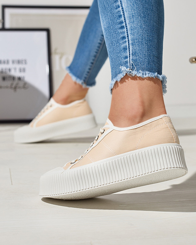 Béžové dámské tenisky na pevné podrážce Ozerika - Obuv