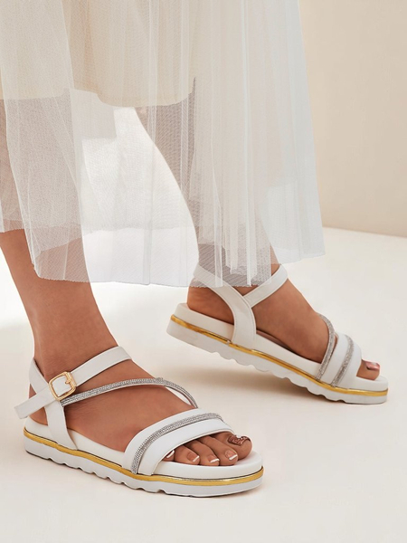 Royalfashion Dámské sandály na klínku s kamínky Magnol