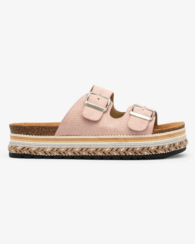 Жіночі шльопанці Royalfashion з пряжками світло-рожевого кольору Monna