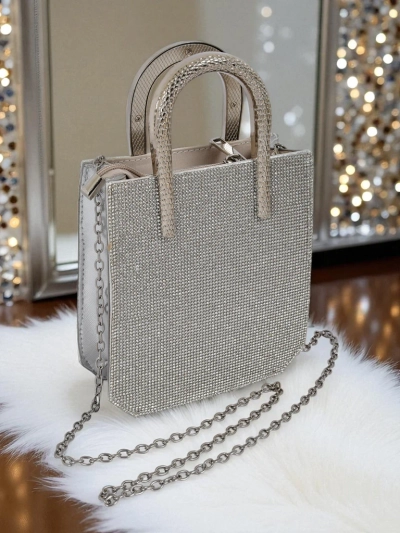 Royalfashion Dámská psaníčko kabelka se zirkony a hadími držadly Snake Glam