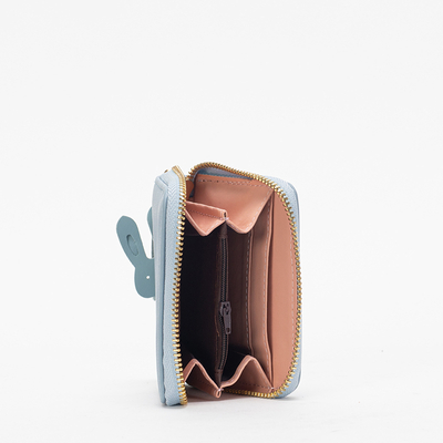 Modrá malá dámská peněženka se zajíčkem a přívěskem na klíče - Doplňky