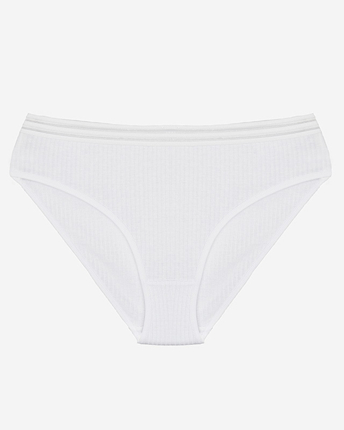 Білі бавовняні жіночі трусики в смужку - Нижня білизна