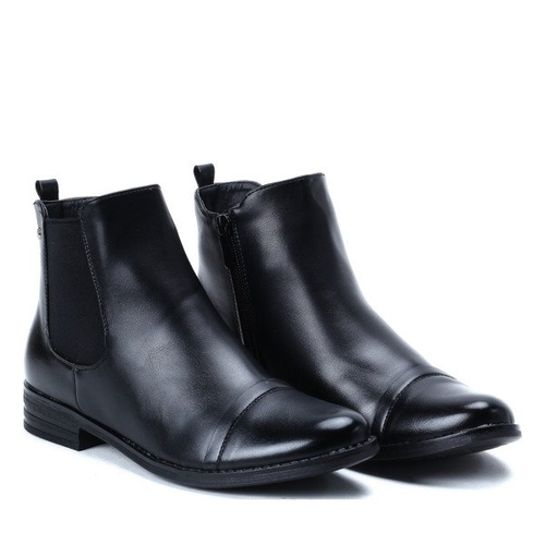 Czarne sztyblety z ekoskóry - Obuwie