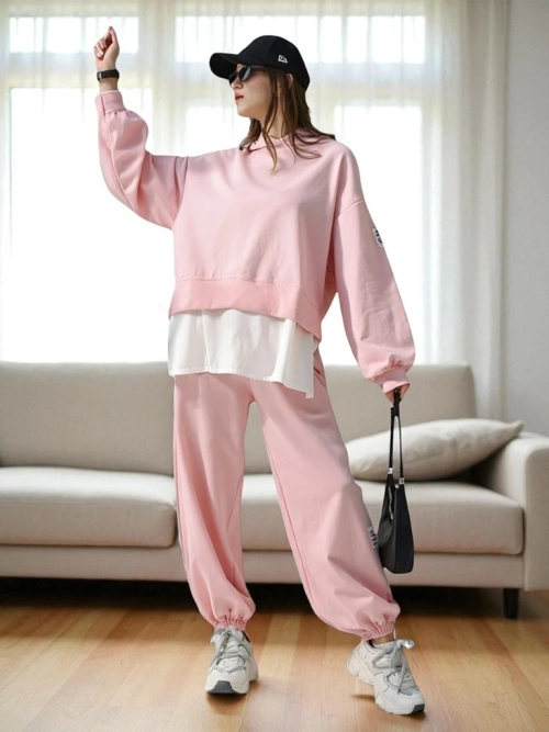 Royalfashion Жіночий бавовняний комплект з вставкою у вигляді сорочки