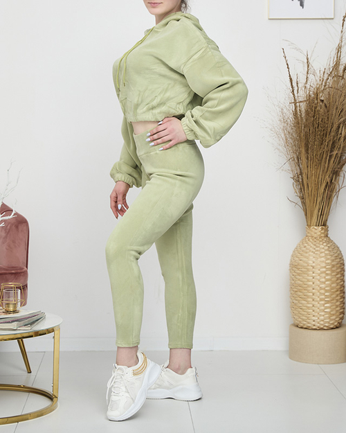 Зелений жіночий спортивний комплект кофта та лосини - Одяг