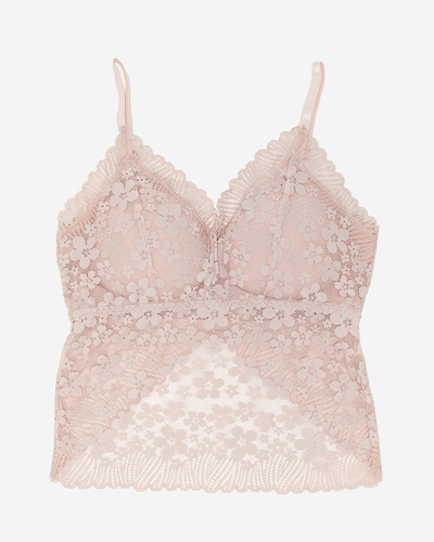 Dámská růžová pudrová krajková podprsenka bralette - Spodní prádlo