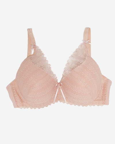 Рожевий мереживний жіночий бюстгальтер