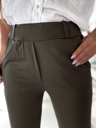 Royalfashion Khaki dámské tegingové kalhoty