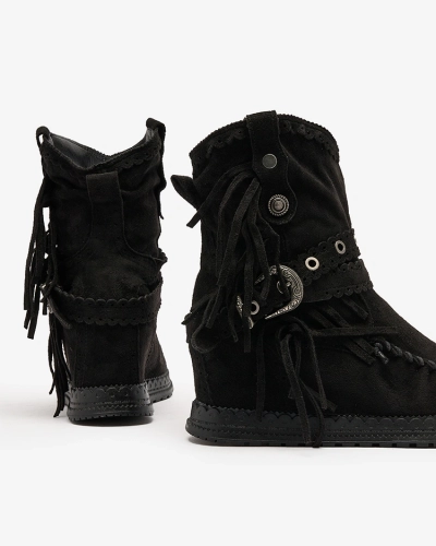 Royalfashion Černé dámské kozačky se skrytou kotvou Dibisa