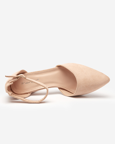 Béžové dámské sandály na sloupku Kinotia - Obuv