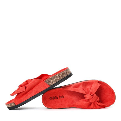 Oranžové pantofle s mašlí Summer Blow - Obuv