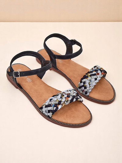 Royalfashion Dámské sandály na ploché podrážce ColorStrap