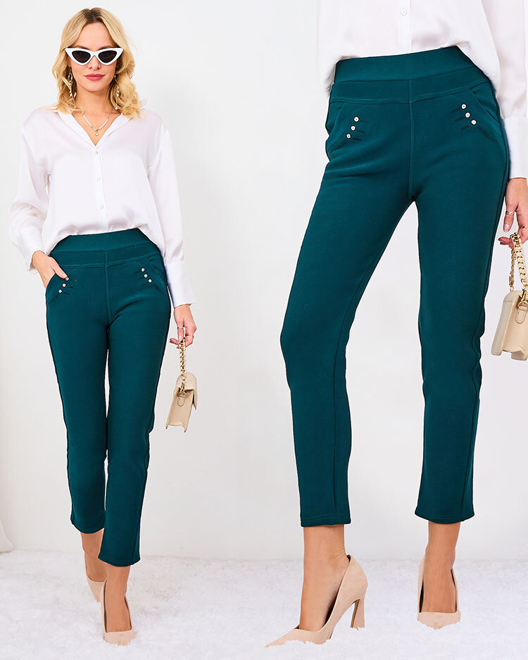 Royalfashion Černé dámské legíny z ekokůže a'la bells